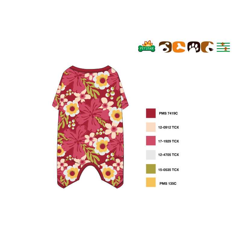 Floral pet clothing