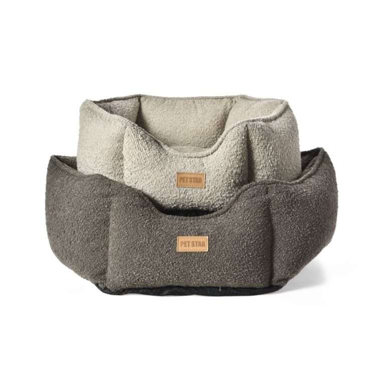 black boucle dog bed