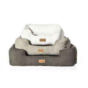 boucle dog bed