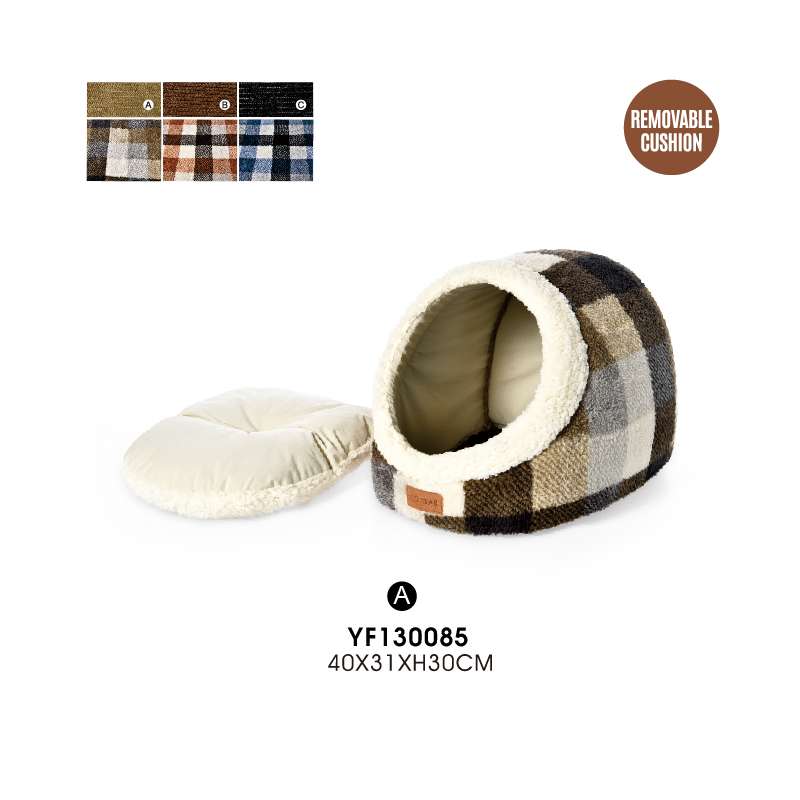 cat bed plaid fabric