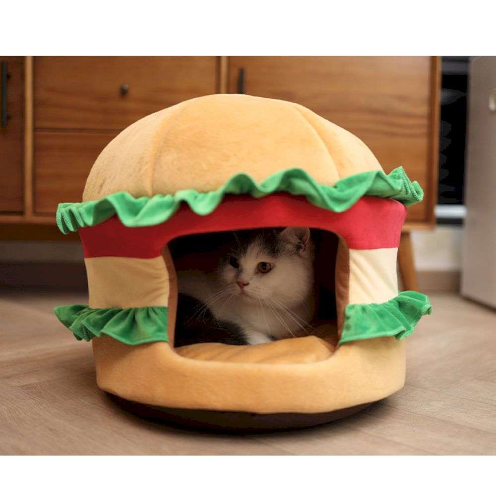 cave hamburger pet bed