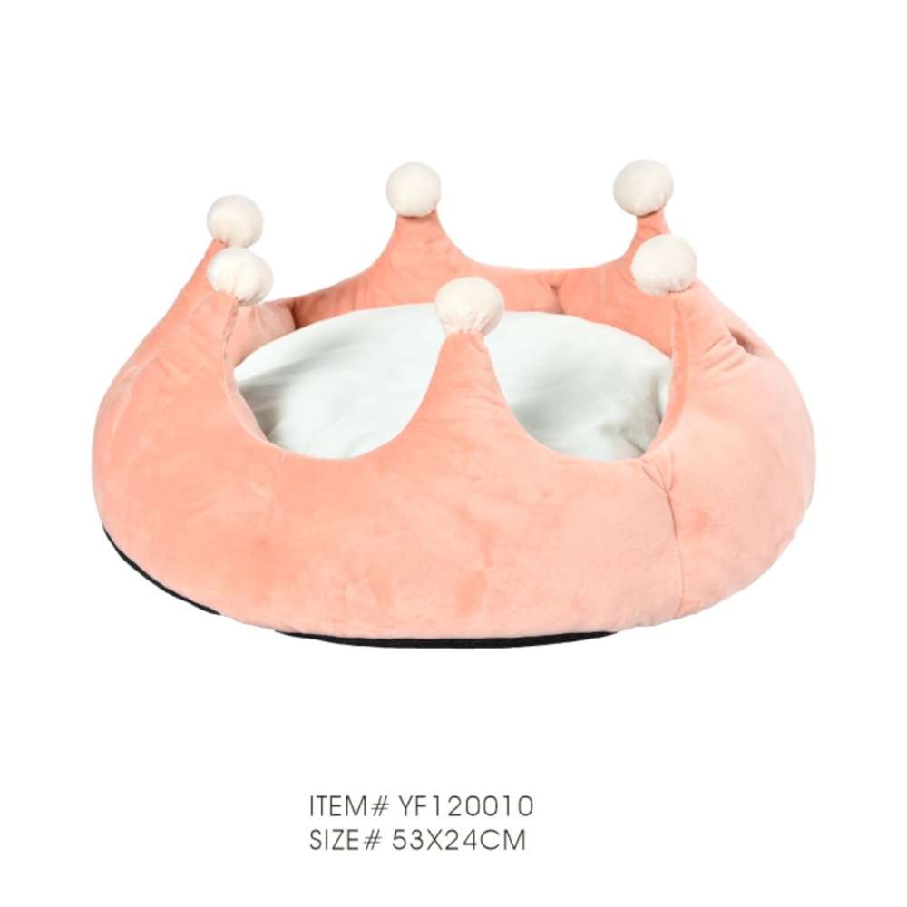 cama para animais de estimação em forma de coroa