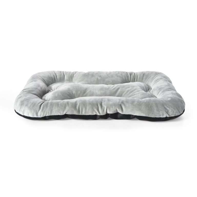grey dog cushion