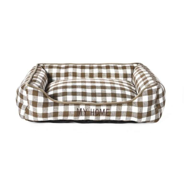 plaid dog bed