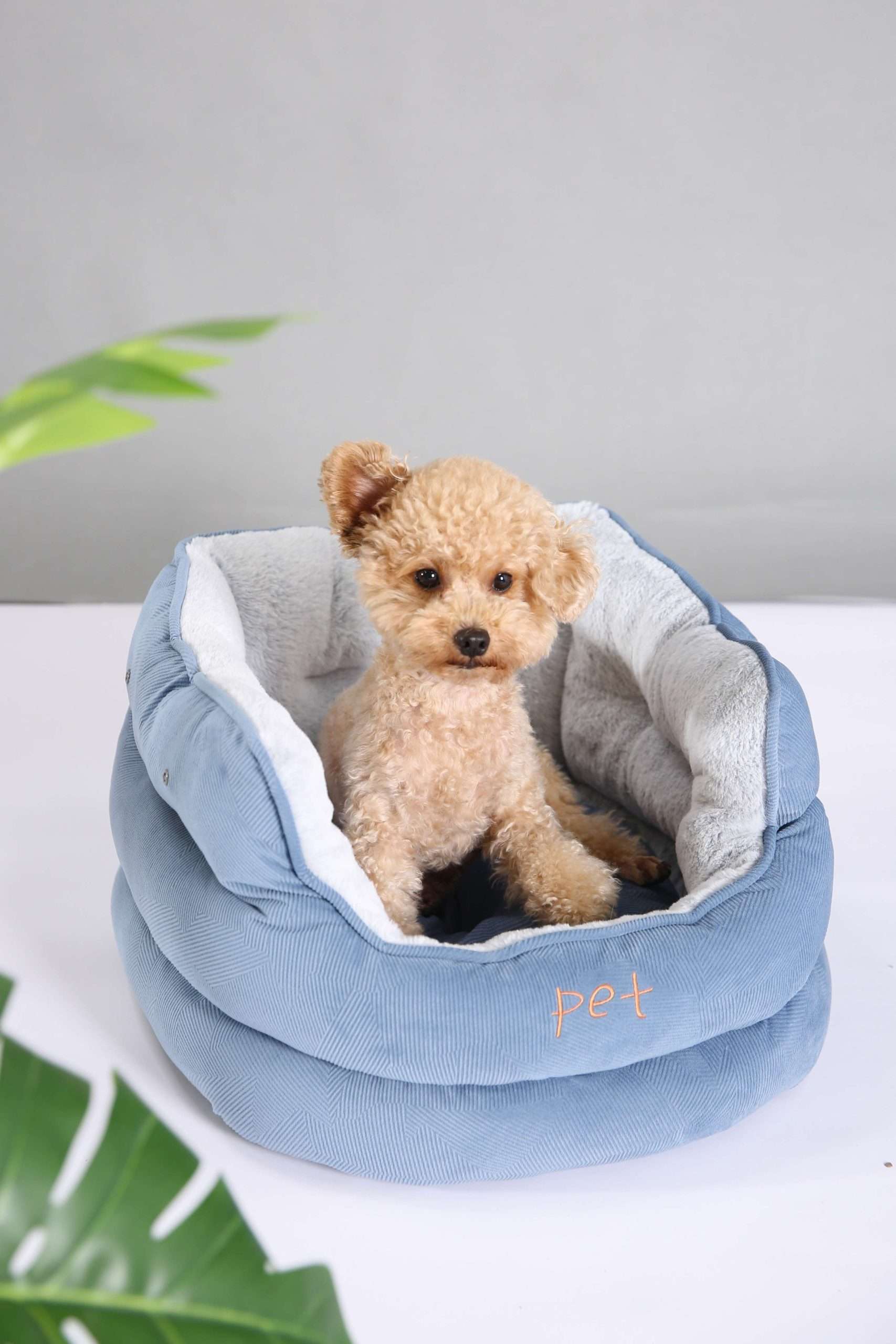 cama cueva de peluche para mascotas