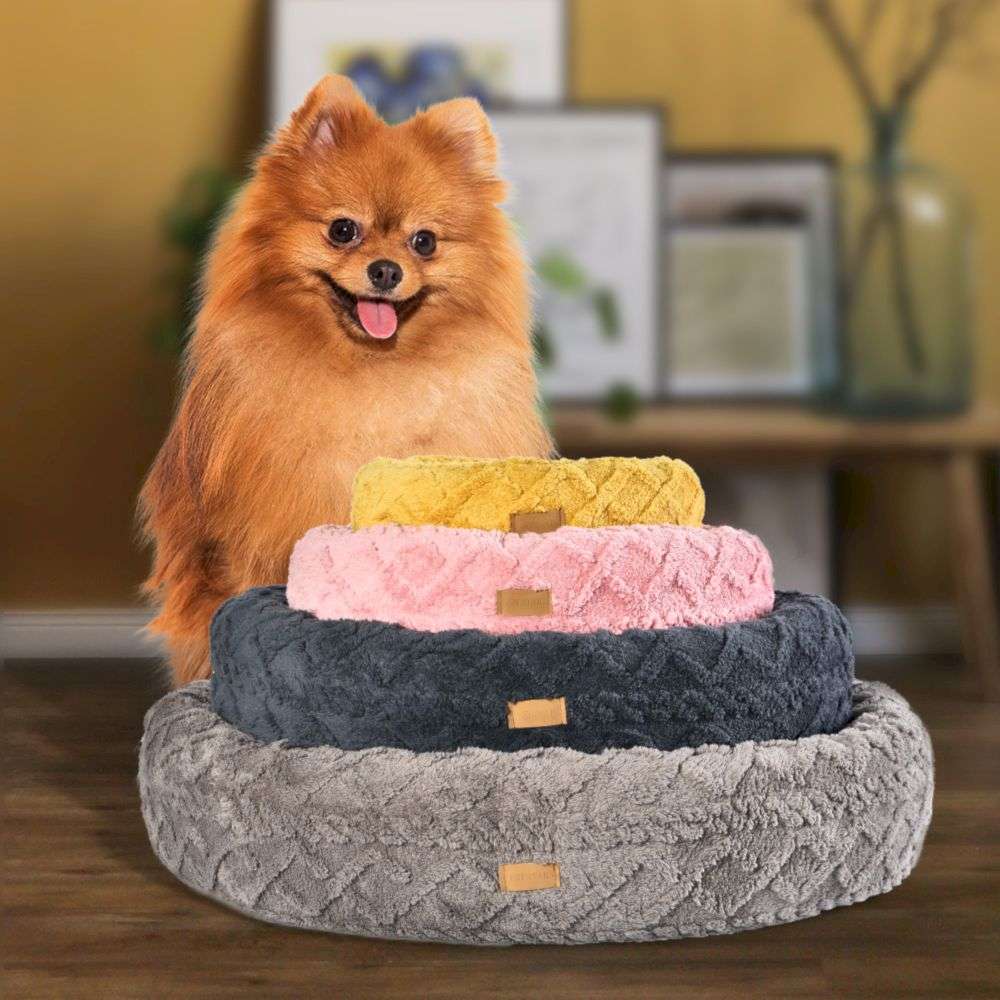 plush round pet bed