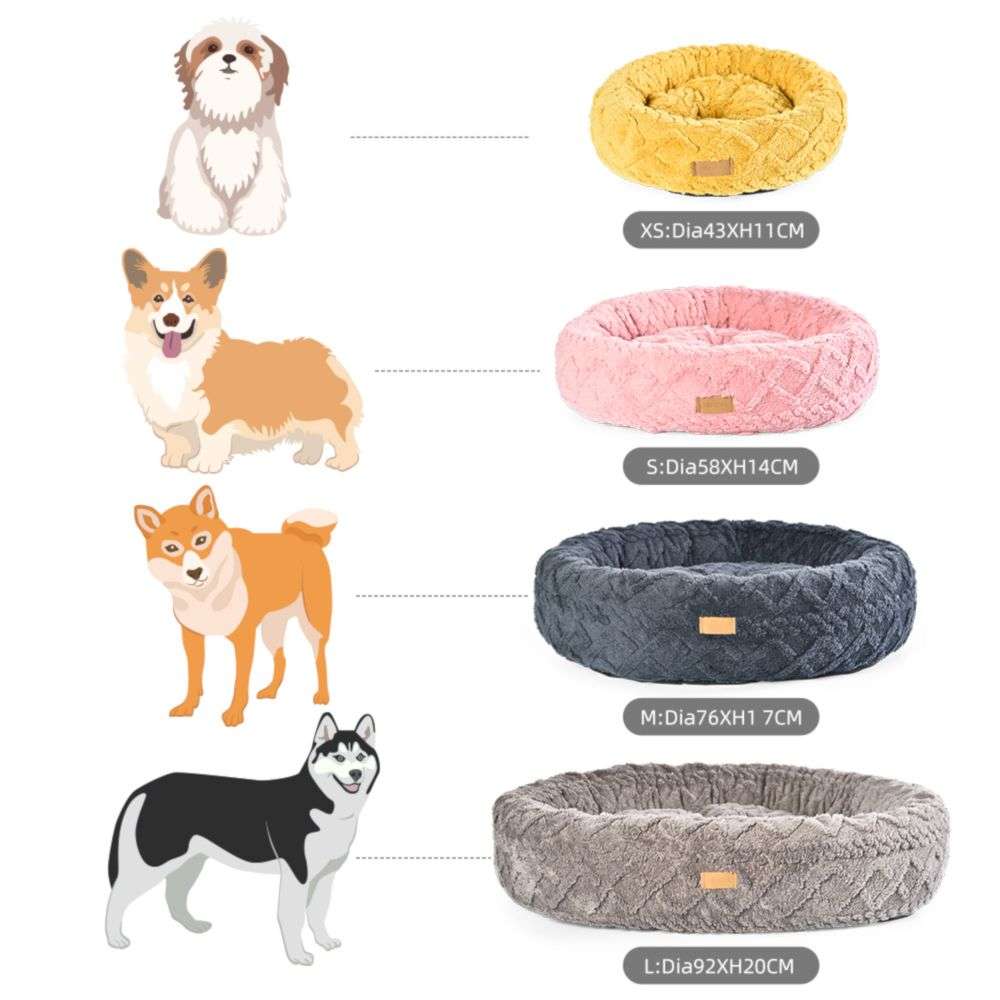 plush round pets bed