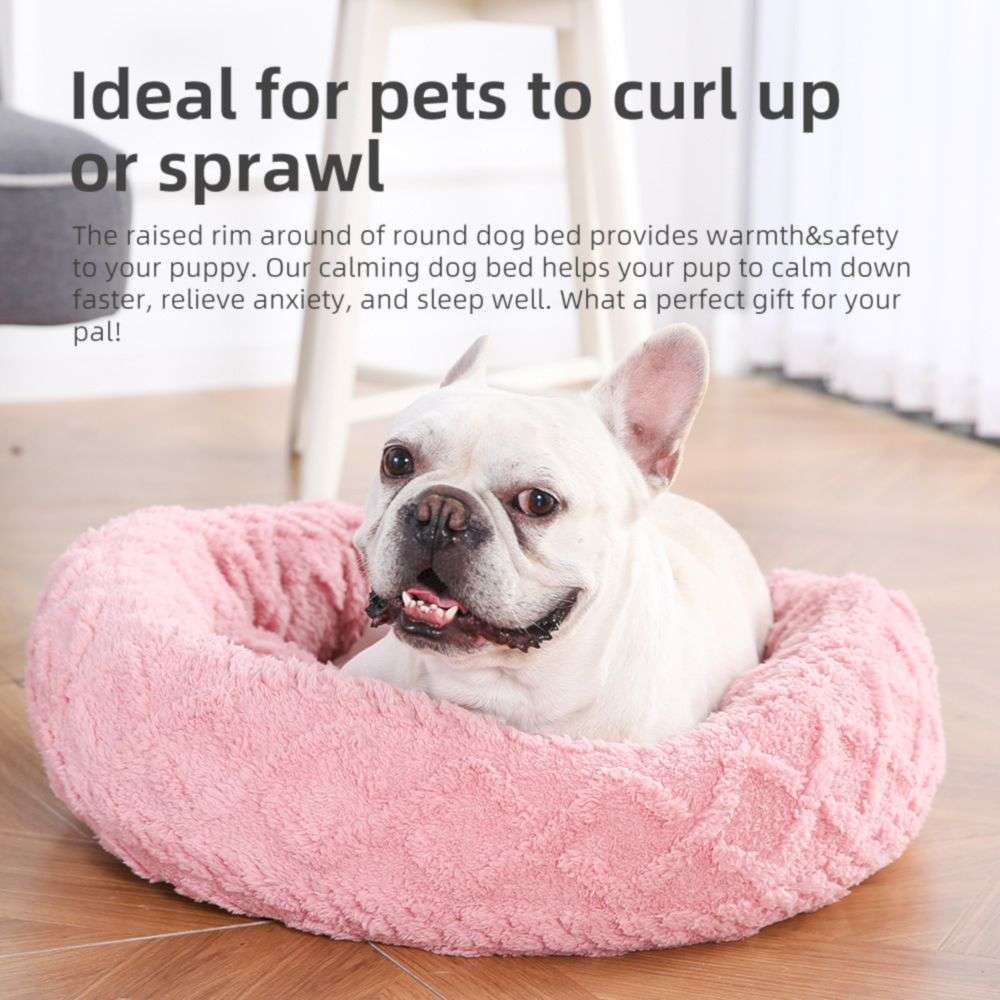 plush round pets beds