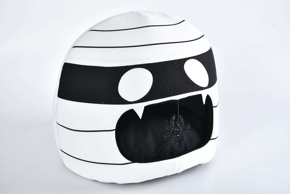 round plush cat cave