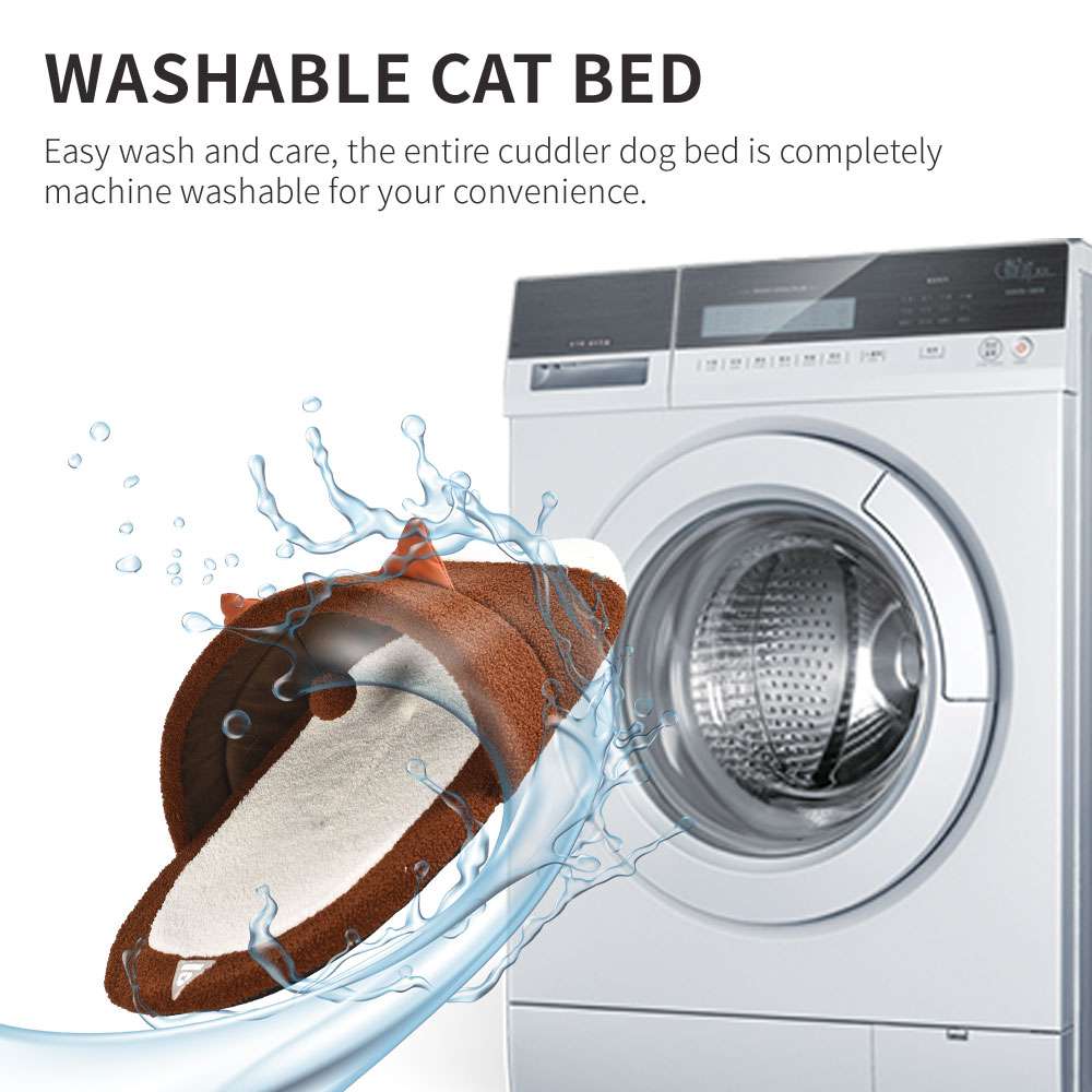 washable cozy cat bed
