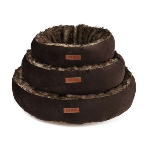 Cama redonda de pelúcia para gatos de fábrica