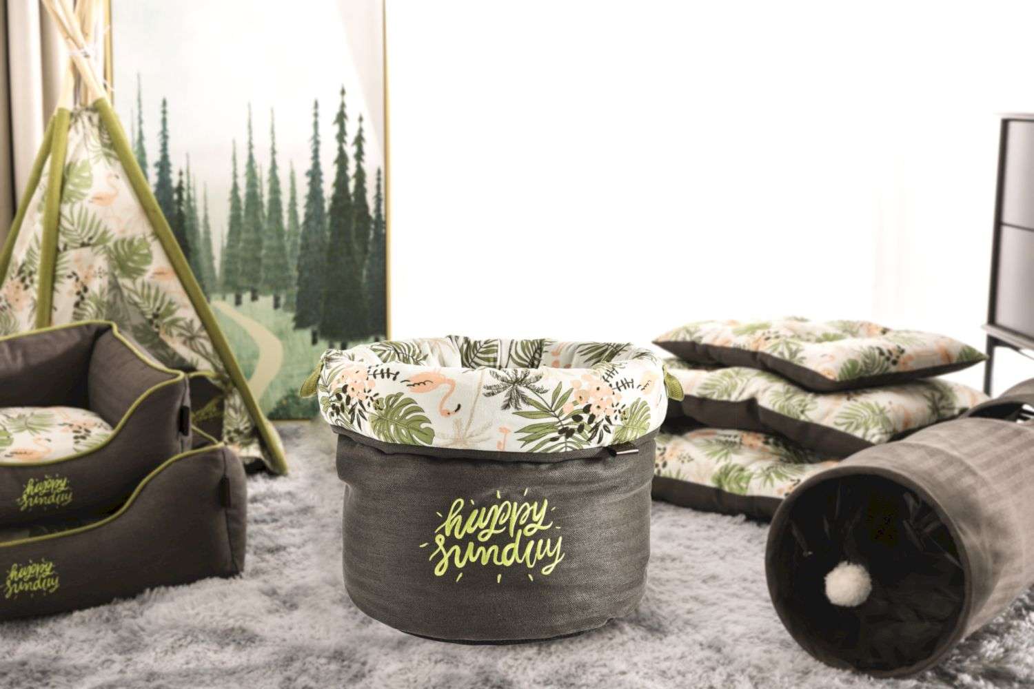 Yarn-dyed Fabric portable pets beds