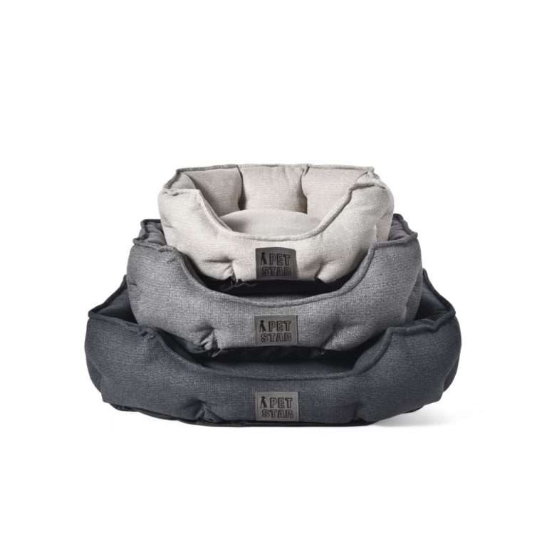 grey dog bed