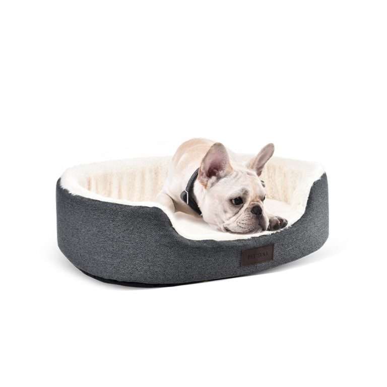 grey pet bed