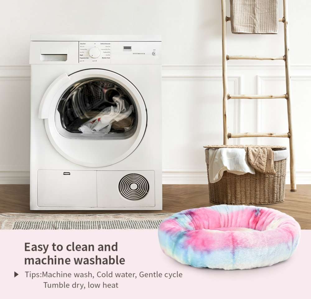 plush rainbow pet bed