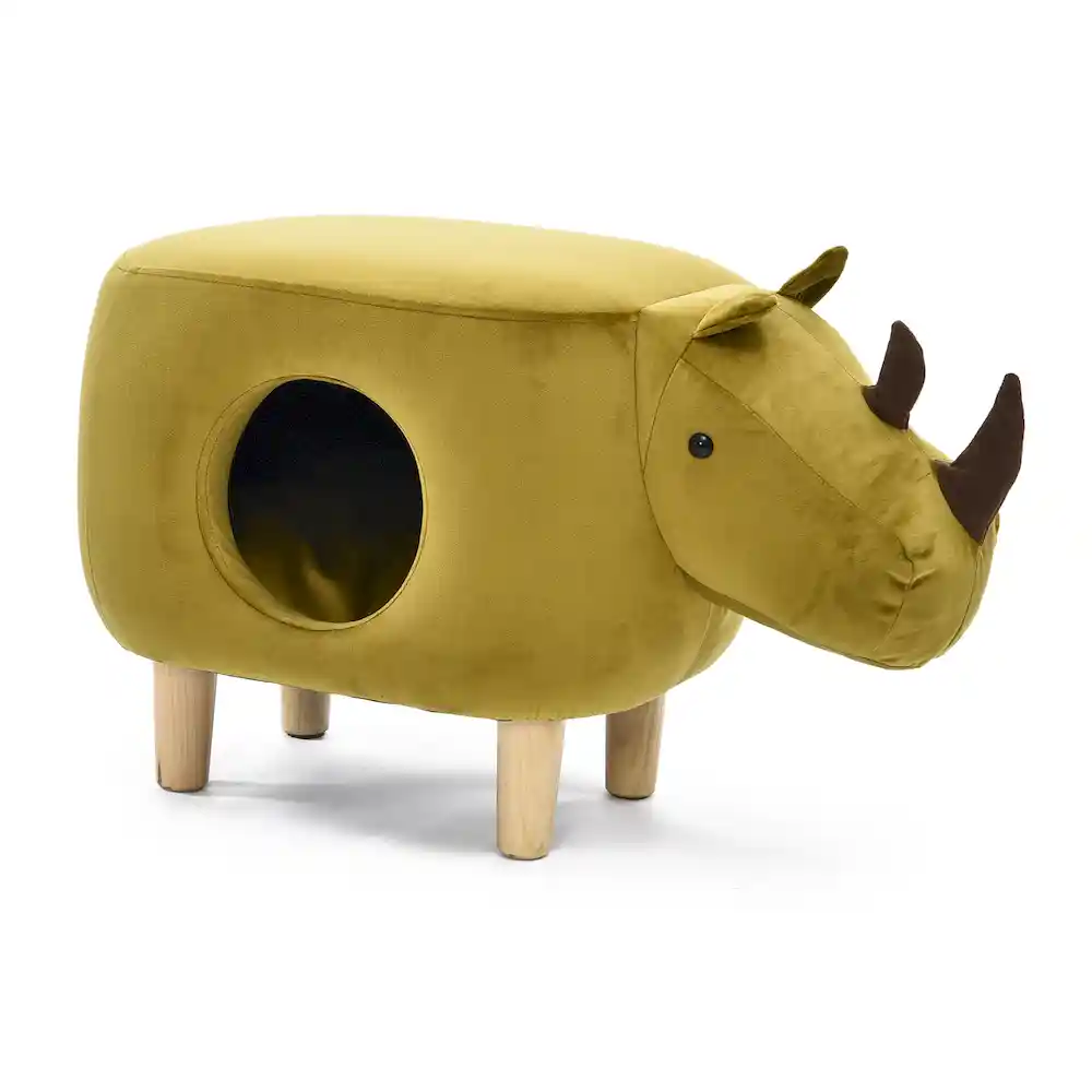 rhino shape cave cat bed