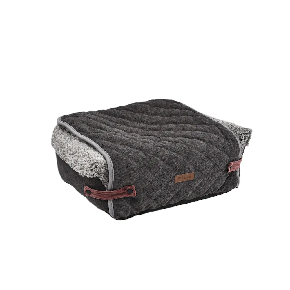 double 2-in-1 dog bolster bed