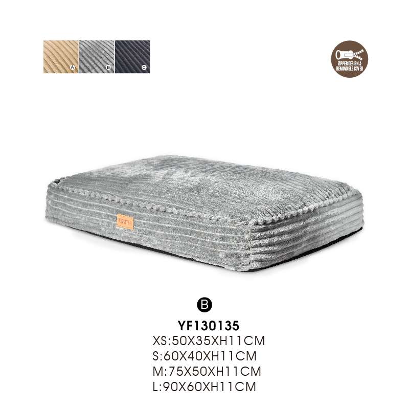grey large dog bed