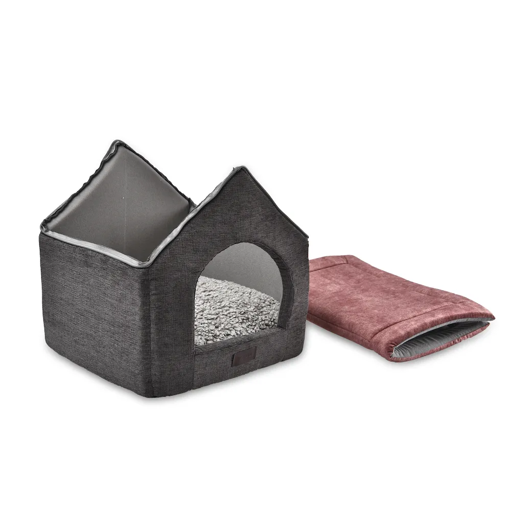 Lits chauds et couverts pour chiens