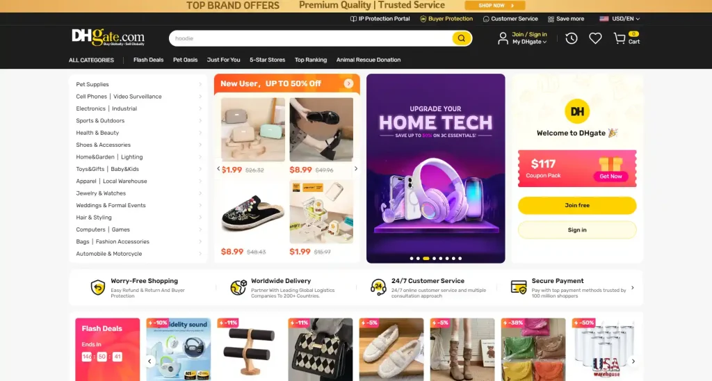 DHgate website