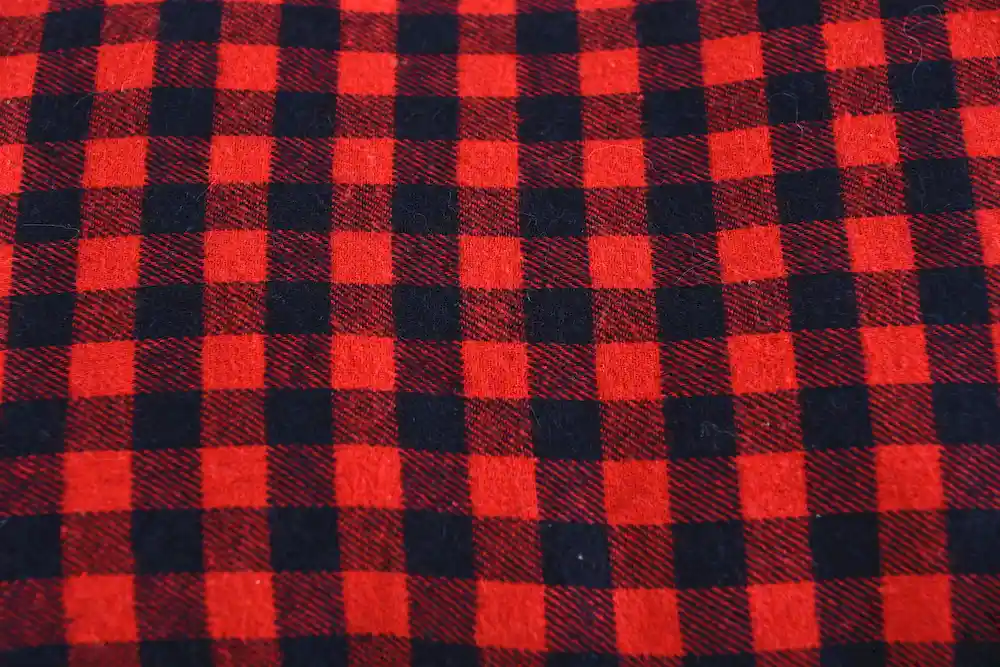 red plaid dog bed