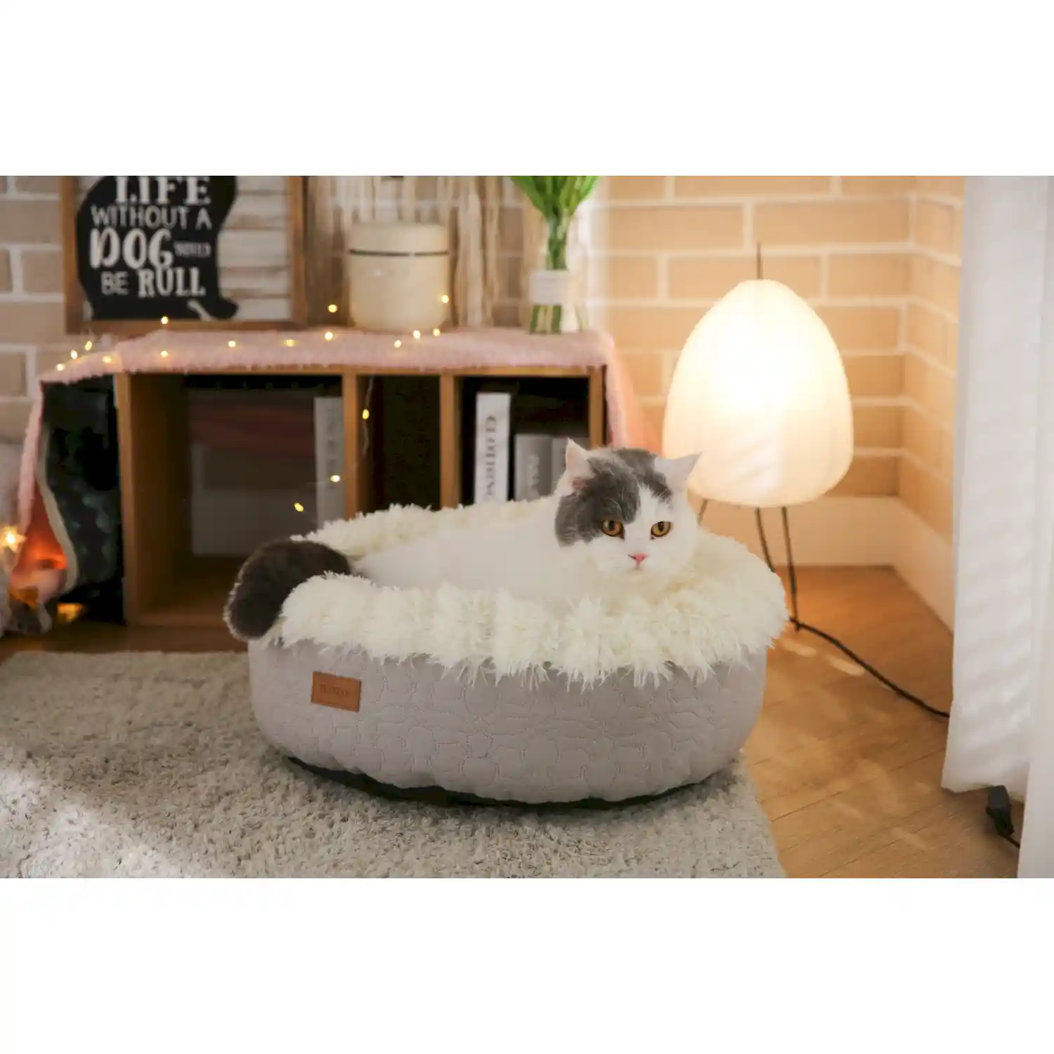 round fluffy dog bed in bulk