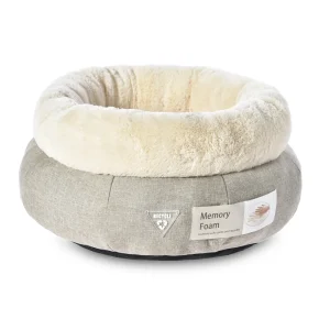 rundes flauschiges Katzenbett