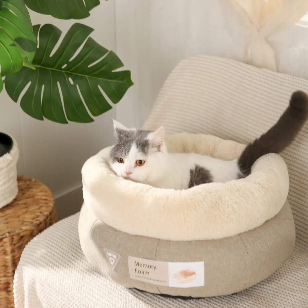 round fuzzy cat bed factory