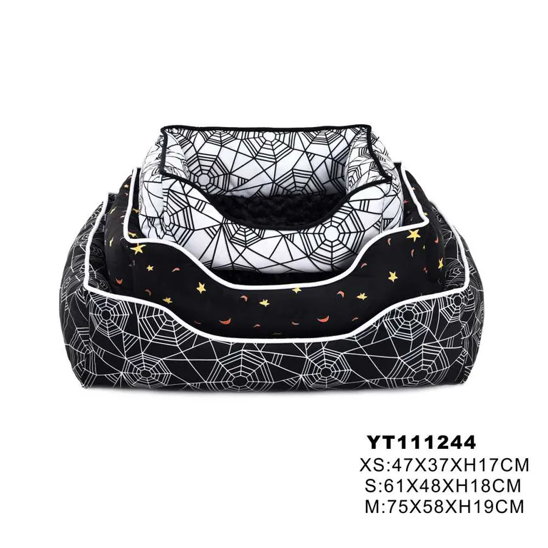 Spider Web Print Cat Bed