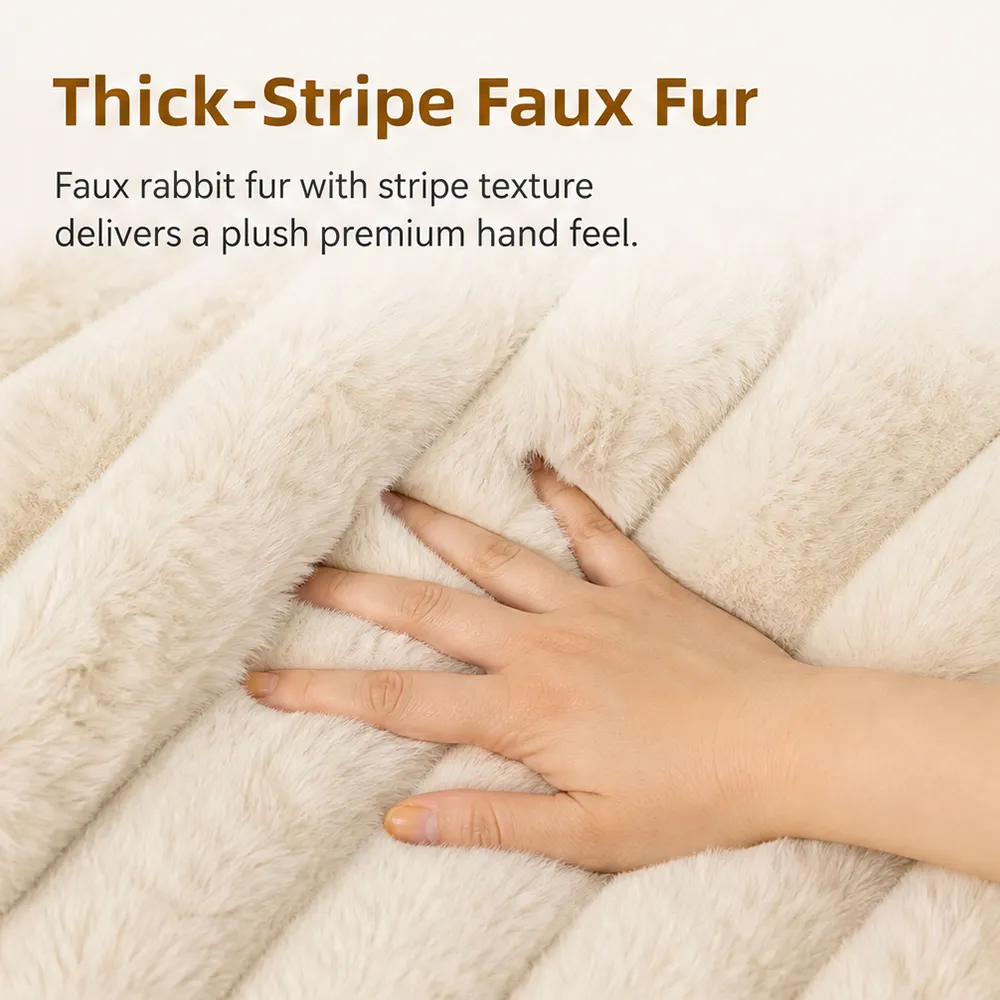 faux rabbit Orthopedic Bed for Dogs