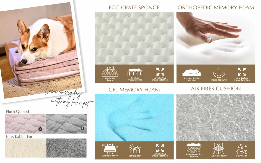 Common Foam Types Used in Orthopedic Dog Beds