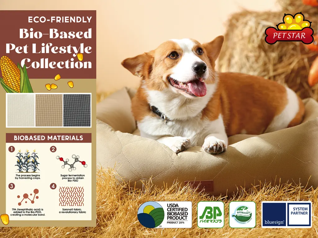 Sustainability new materials Bio-Based Pet Beds with 100% Sorona fabric