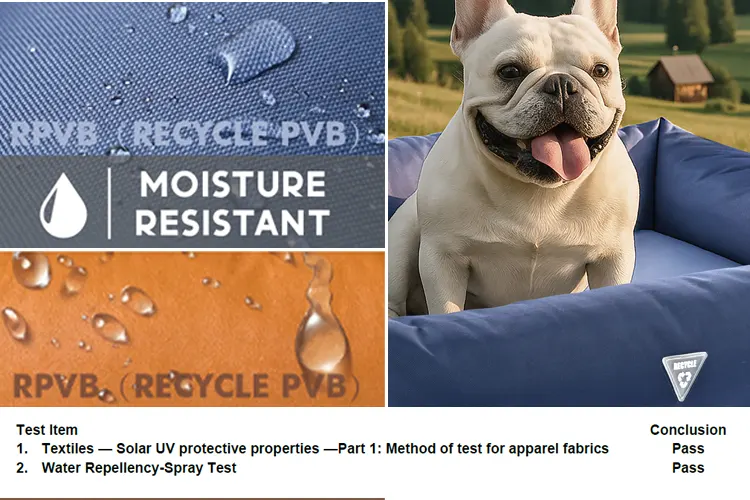 recycled pet products RPVB fabric processing and water resistant testing