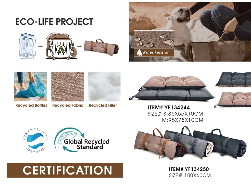 source eco friendly pet beds with varying levels of water resistance