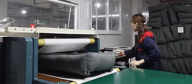 In-Line QC Inspection Station for Waterproof Dog Beds