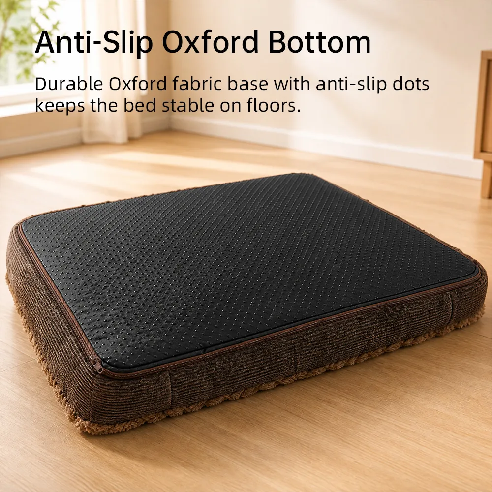 Teddy Fleece Memory Foam Dog Bolster Bed