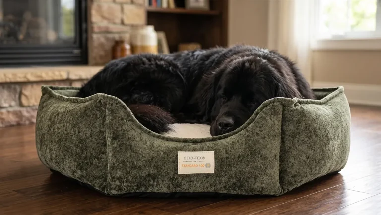 OEKO-TEX Standard 100 certified safe bolster dog bed with non-toxic fabrics