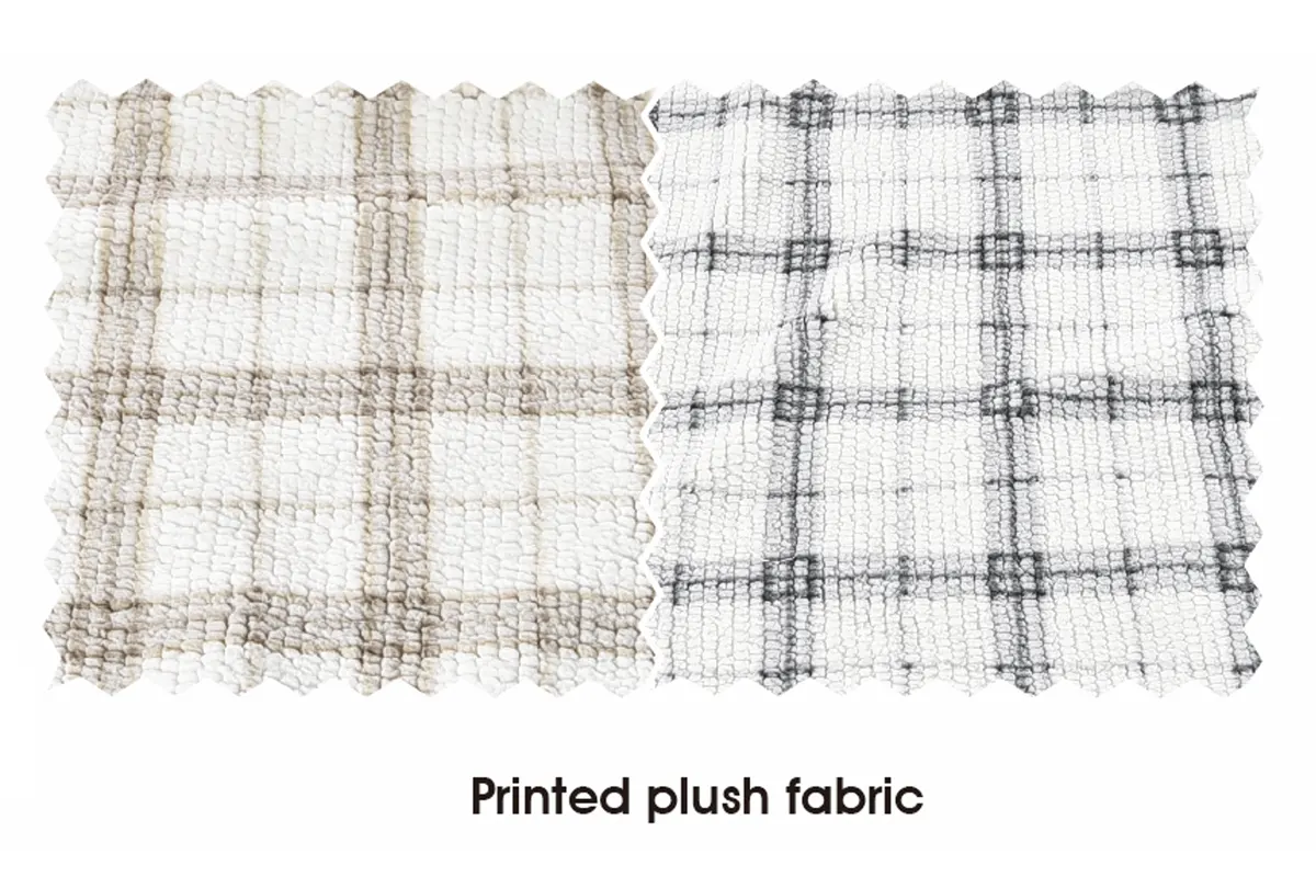 YF138086 printed plush fabric detail