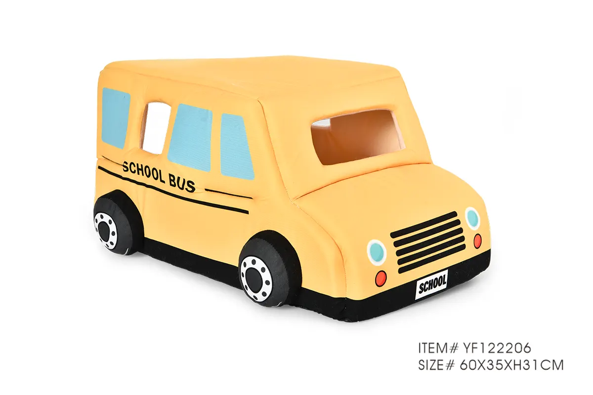 School Bus Puppy Cave Bed YF122206 white background