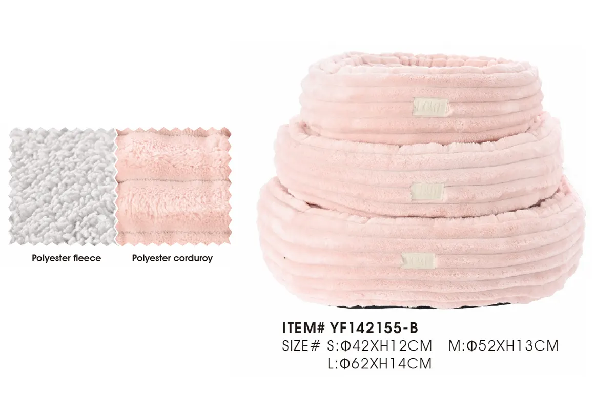 Comfort and Value corduroy donut dog bed collection with ergonomic bolster support