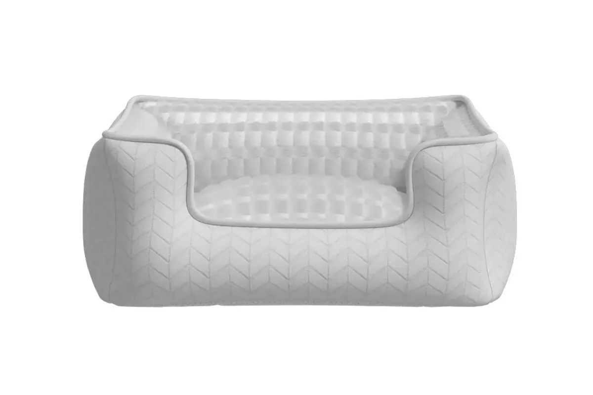 Rectangular bolster large dog bed construction for private label sourcing