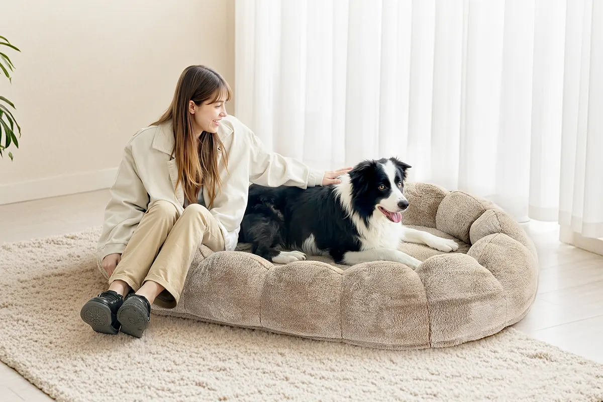 YF142264 175 by 105 cm human size orthopedic dog bed factory production example