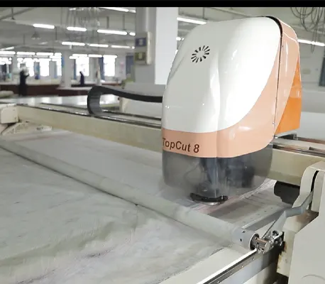 Automatic fabric cutting machine cutting large dog bed cover panels