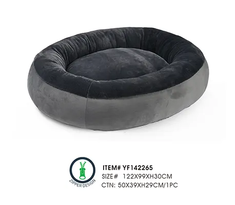Round bolster large dog bed YF142265 at 122 x 99 x H30 cm with PP cotton filling