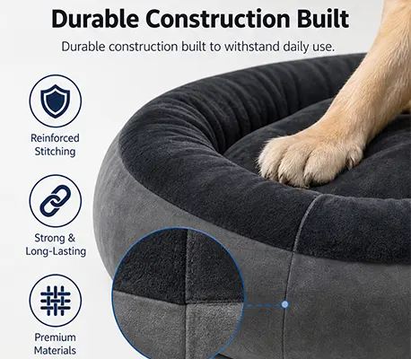 Durable construction of YF142265 round bolster bed