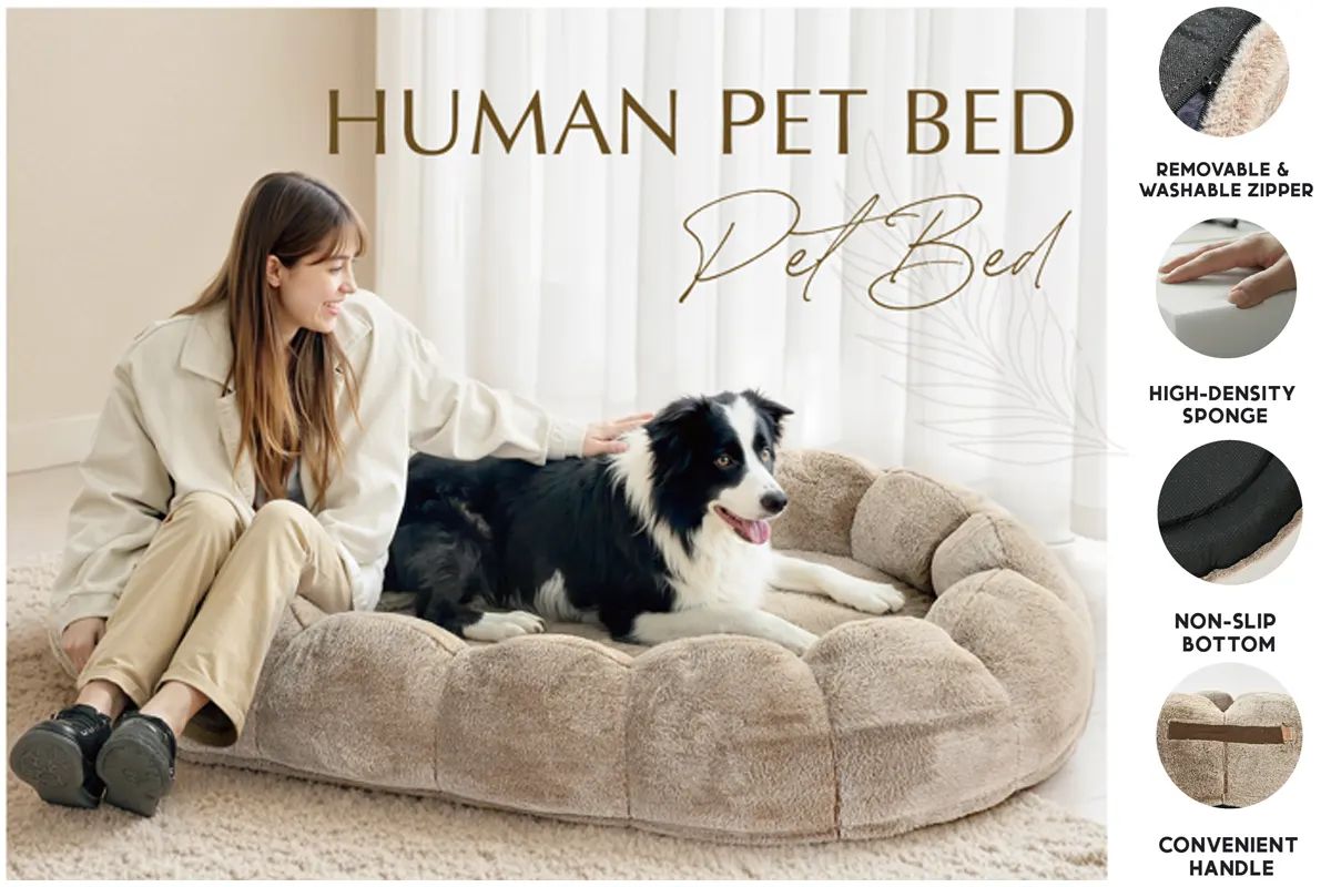 YF142264 175 by 105 cm human size large dog bed specification and compression packaging